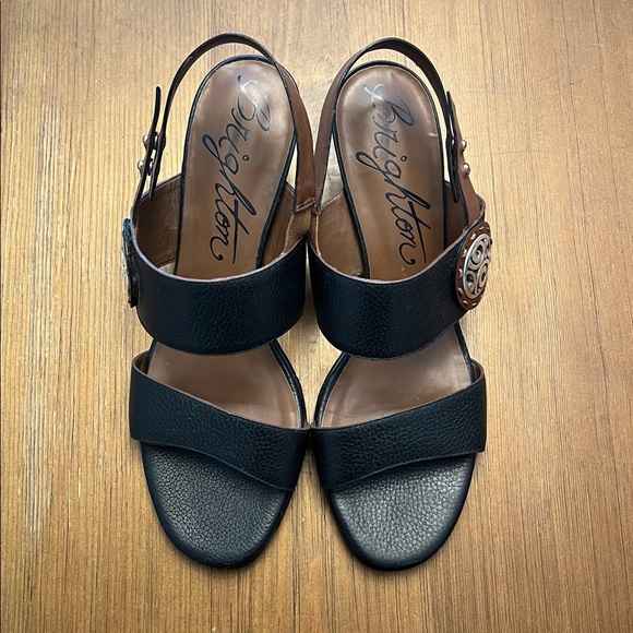 Brighton Town Black heeled sandals, 8.5 - Picture 2 of 6